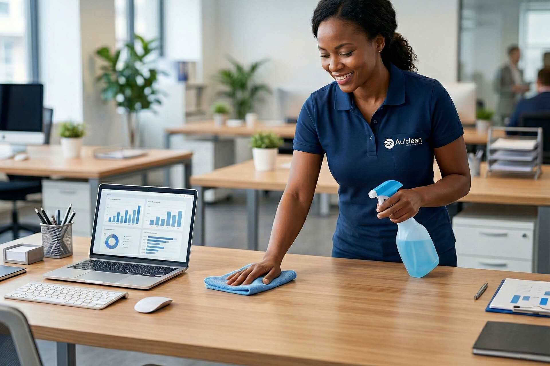 Image illustrant le nettoyage des postes de travail