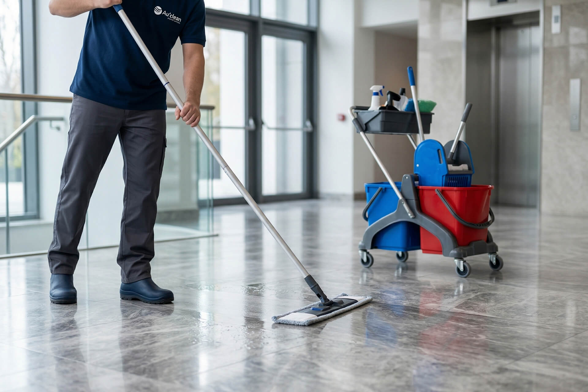 Image illustrant le nettoyage des sols